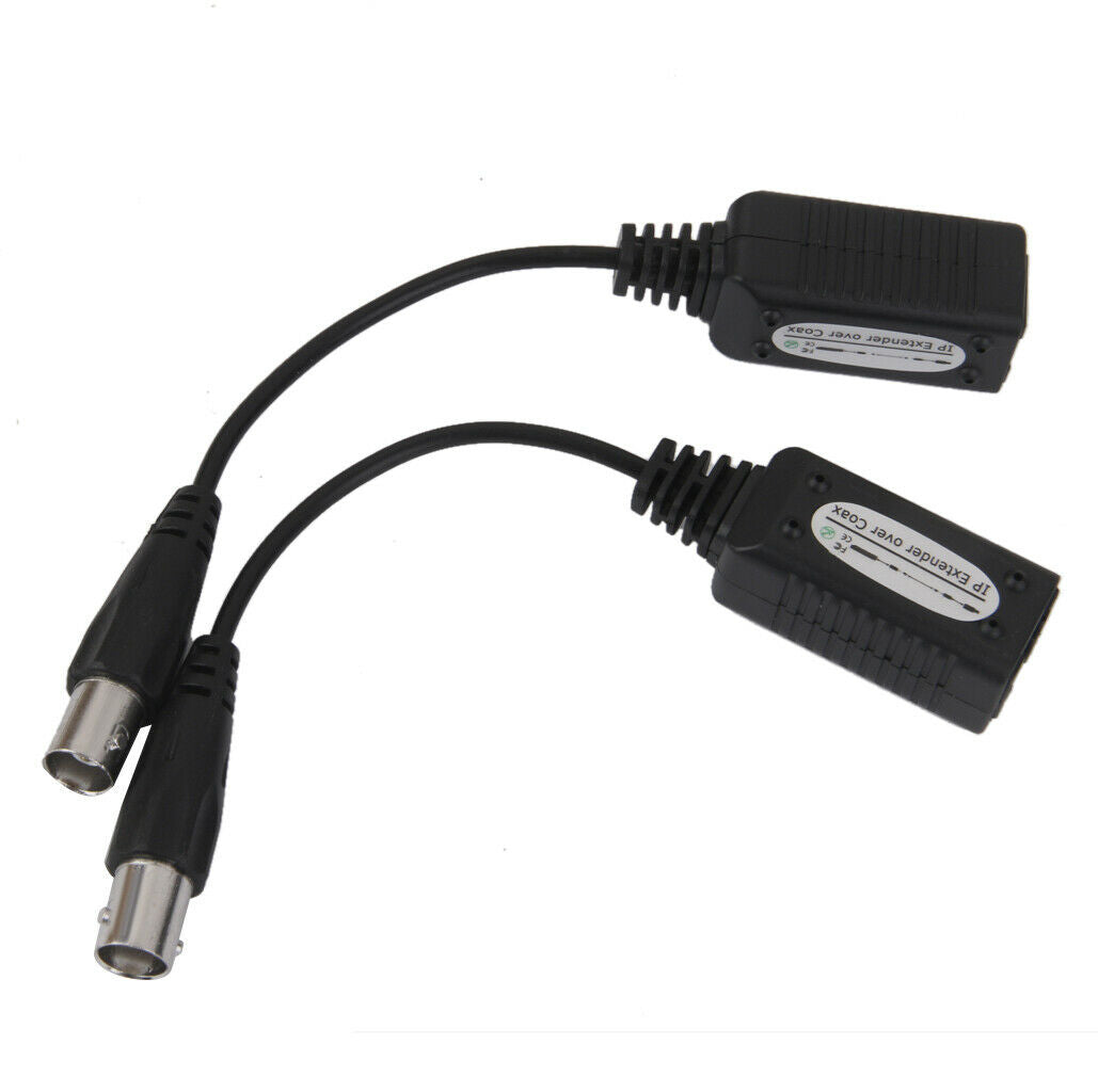 1 Pair CCTV BNC IP Extender Over Coax Balun Transceiver to CAT5e 6 1-CH RJ45 .