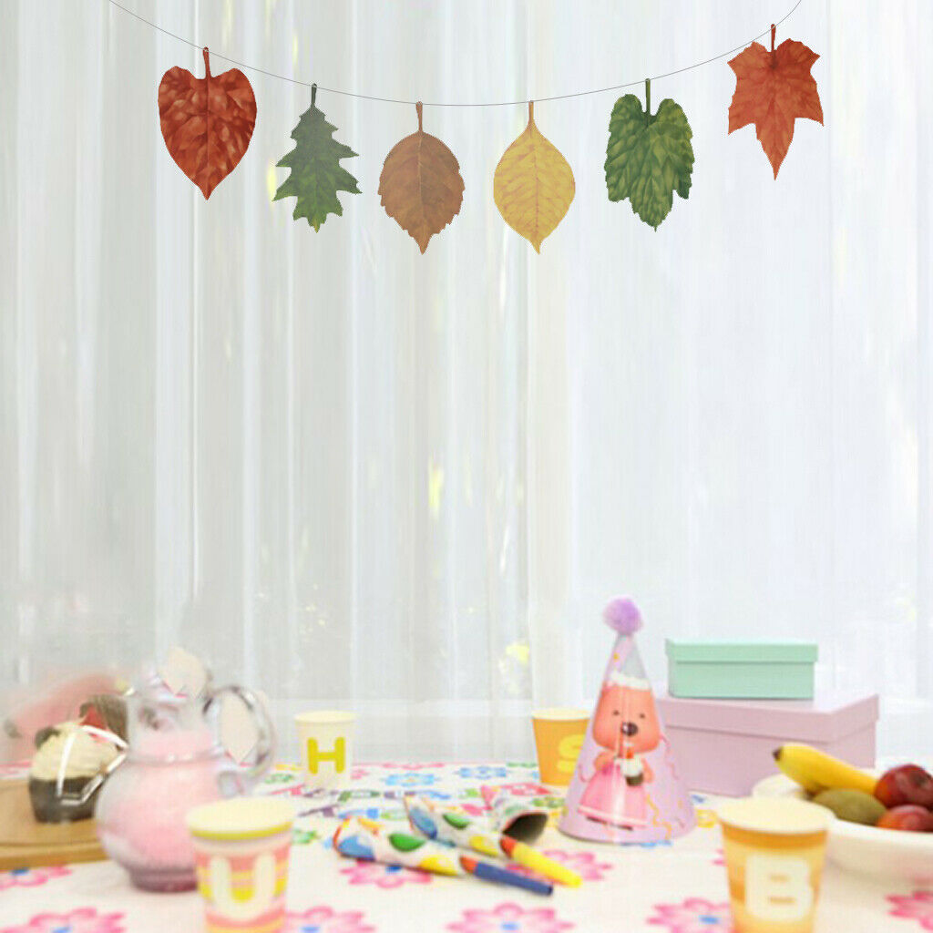 Fall Leaves Banner Baby Shower Kid's Birthday Party Decor Leaves -2.5m