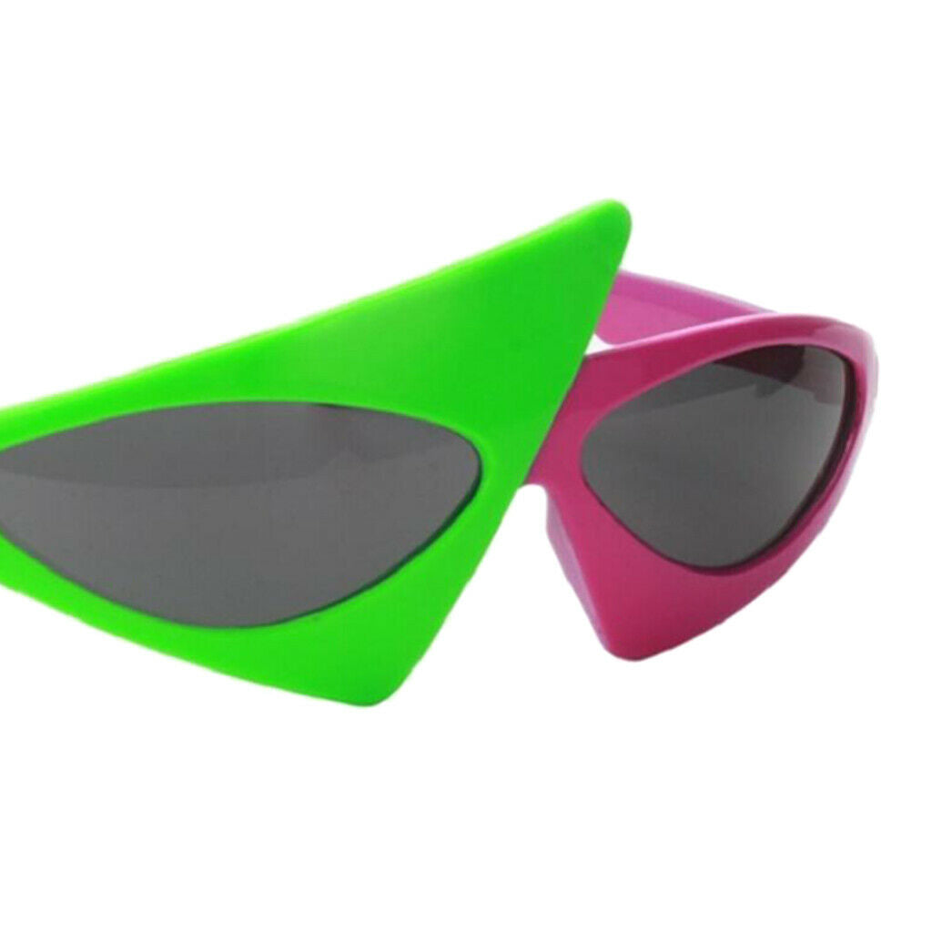Set of 2pcs Retro  Triangle Glasses Futuristic Blue Narrow Sunglasses Hip Hop