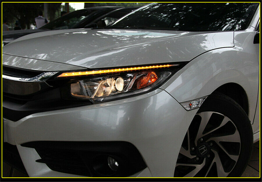 2x 30cm Car LED Headlight Light Strip Running Light Flowing Turn Signal Fog Lamp