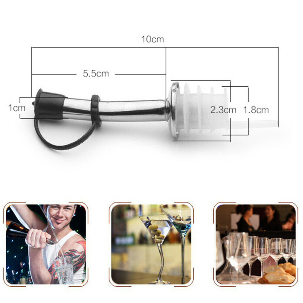 12Pcs Stainless Steel Liquor Spirit Pourer Flow Wine Bottle Pour Spout Stoppers