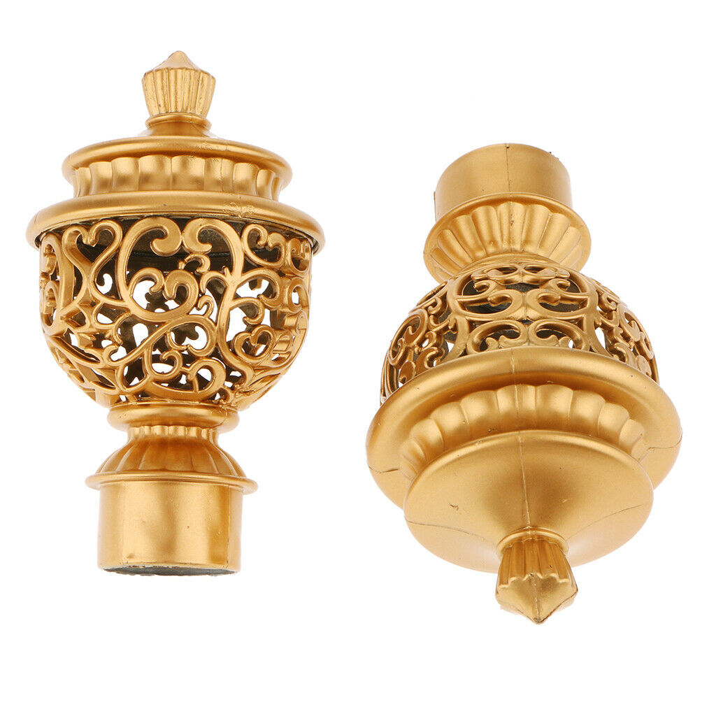 4x Curtain Decorative Pole Finials Living Room Drapery Rod Caps 28mm Dia