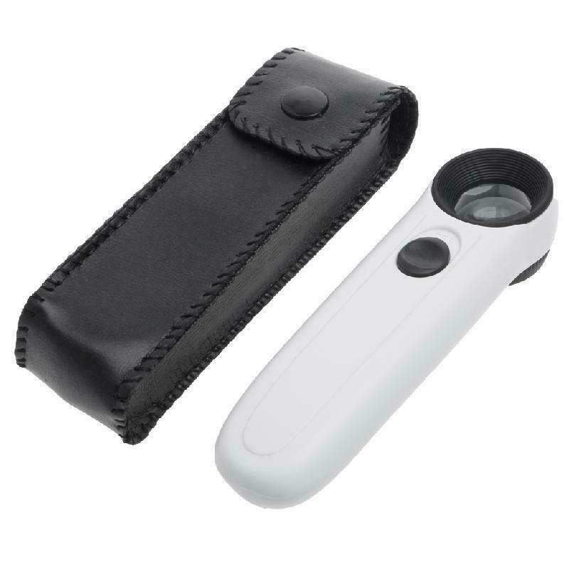 40x LED Light Magnifier Magnifying Glass Jeweler Loupe Watch Loop Repair White