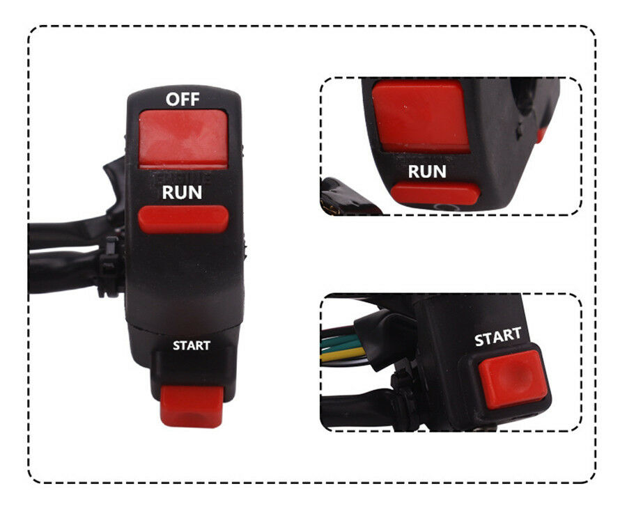 1x Universal 7/8" Motorcycle Handlebar Control Ignition Kill Start ON OFF Switch