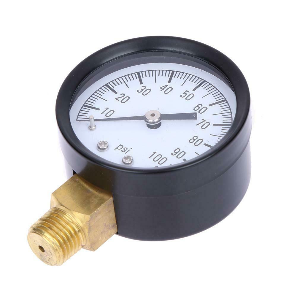 100 PSI 0.25in Air Pressure Gauge Meter Hydraulic Tester Dial Manometer @