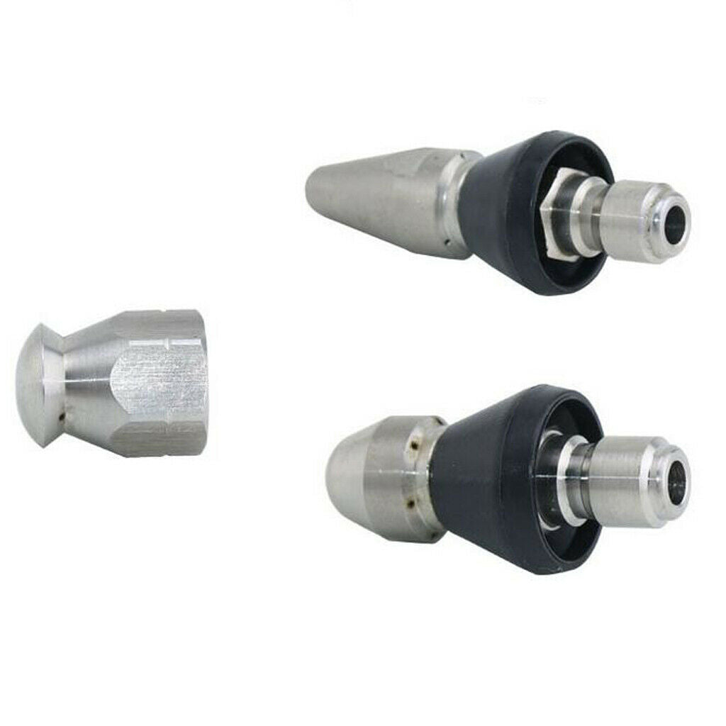 2X 1/4'' Jetter Rotary Nozzle Pressure Washer Drain Sewer Cleaning Pipe Part