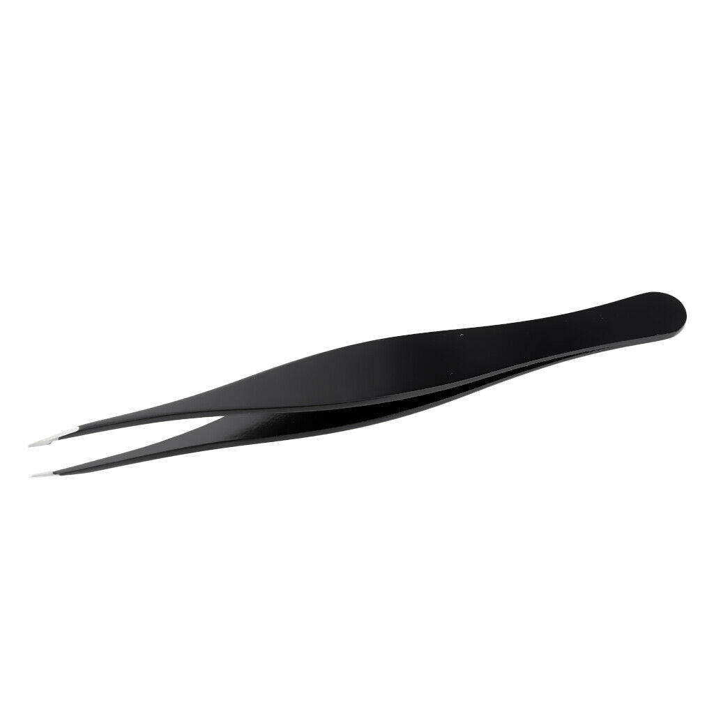 Eyelash Tweezers Curved Flat Clip Extension False Lash Applicator Clamp Sharp