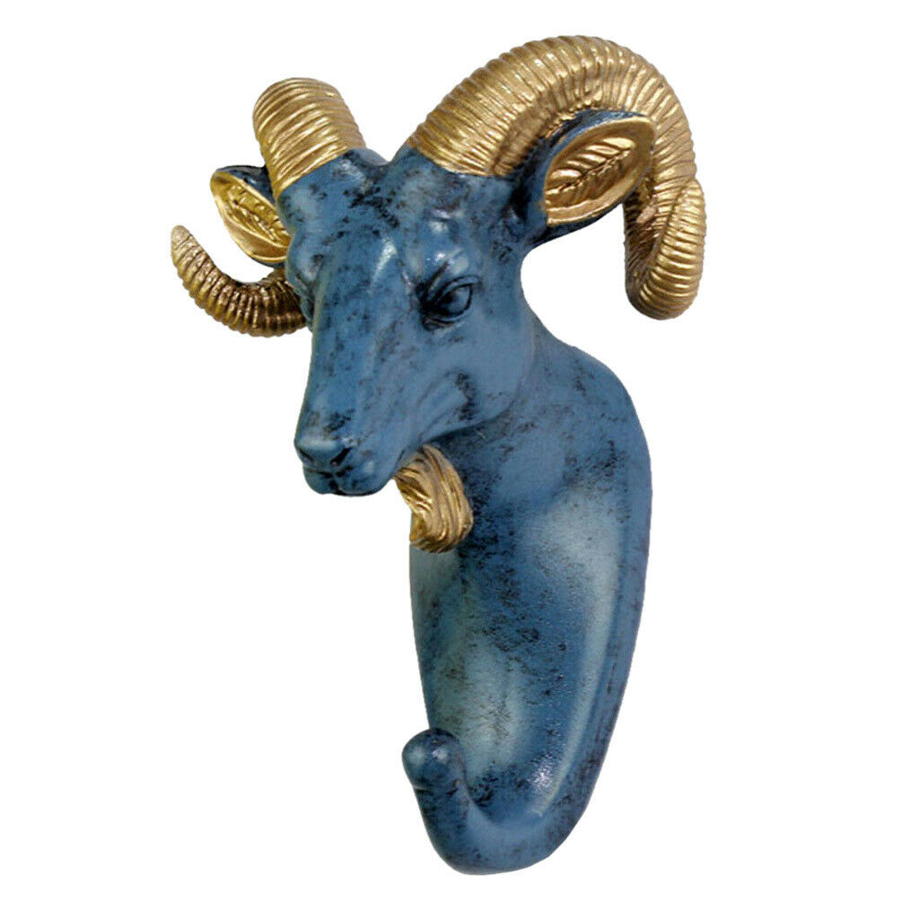 Royal Blue  Handmade  Decorative Wall Hook   f/ Club Wall Ornament Goat