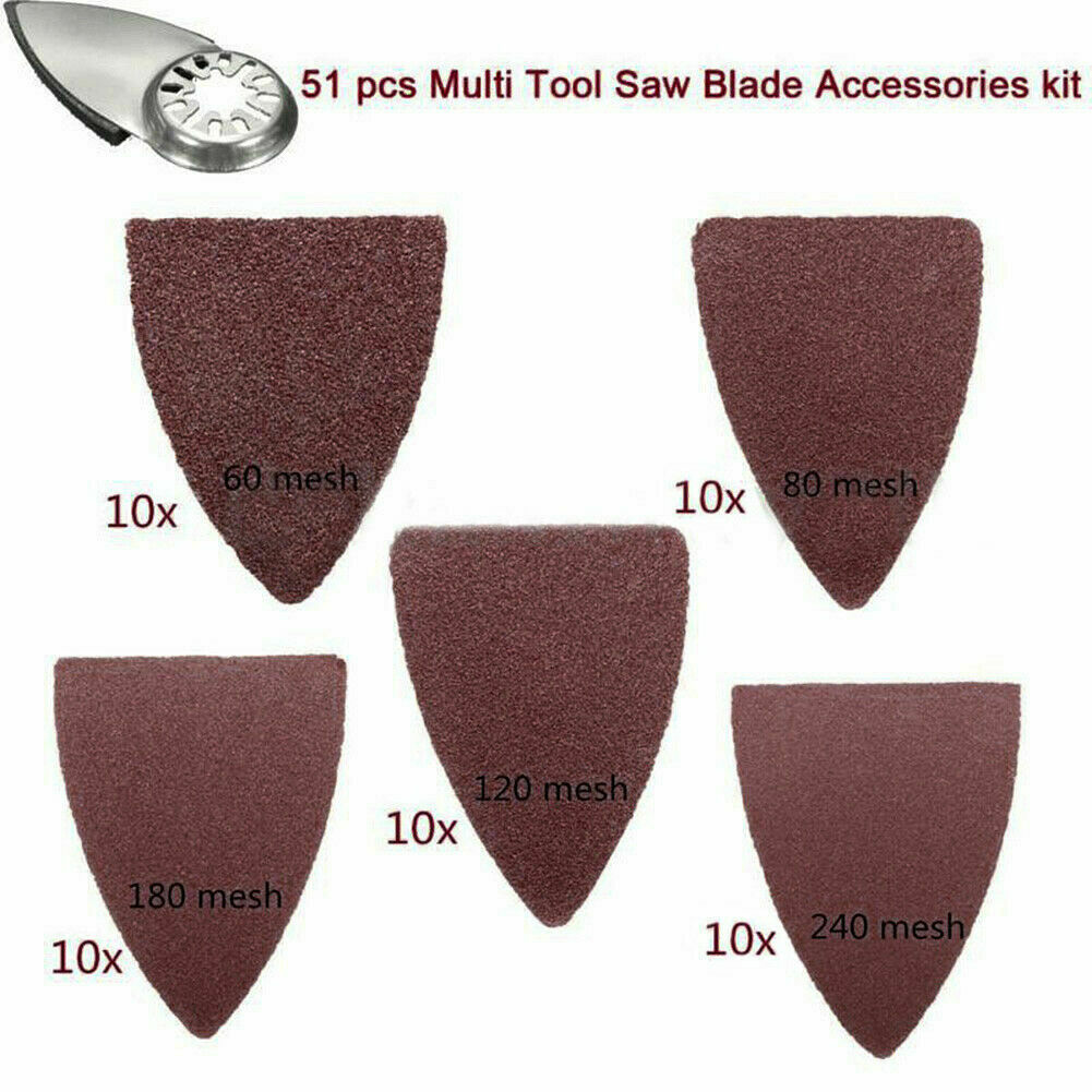 51x Finger Sanding Sheets Pads Paper Set For Fein Bosch Oscillating Multitool
