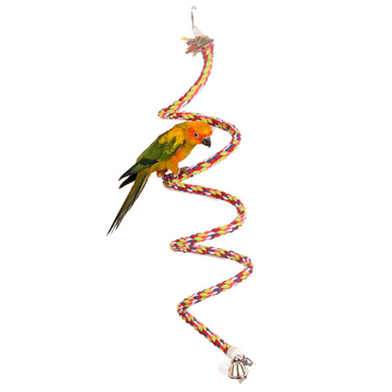 50cm/19.7in Bird Perch Spiral Cotton Rope Chewing Parrot Climbing Standin.l8