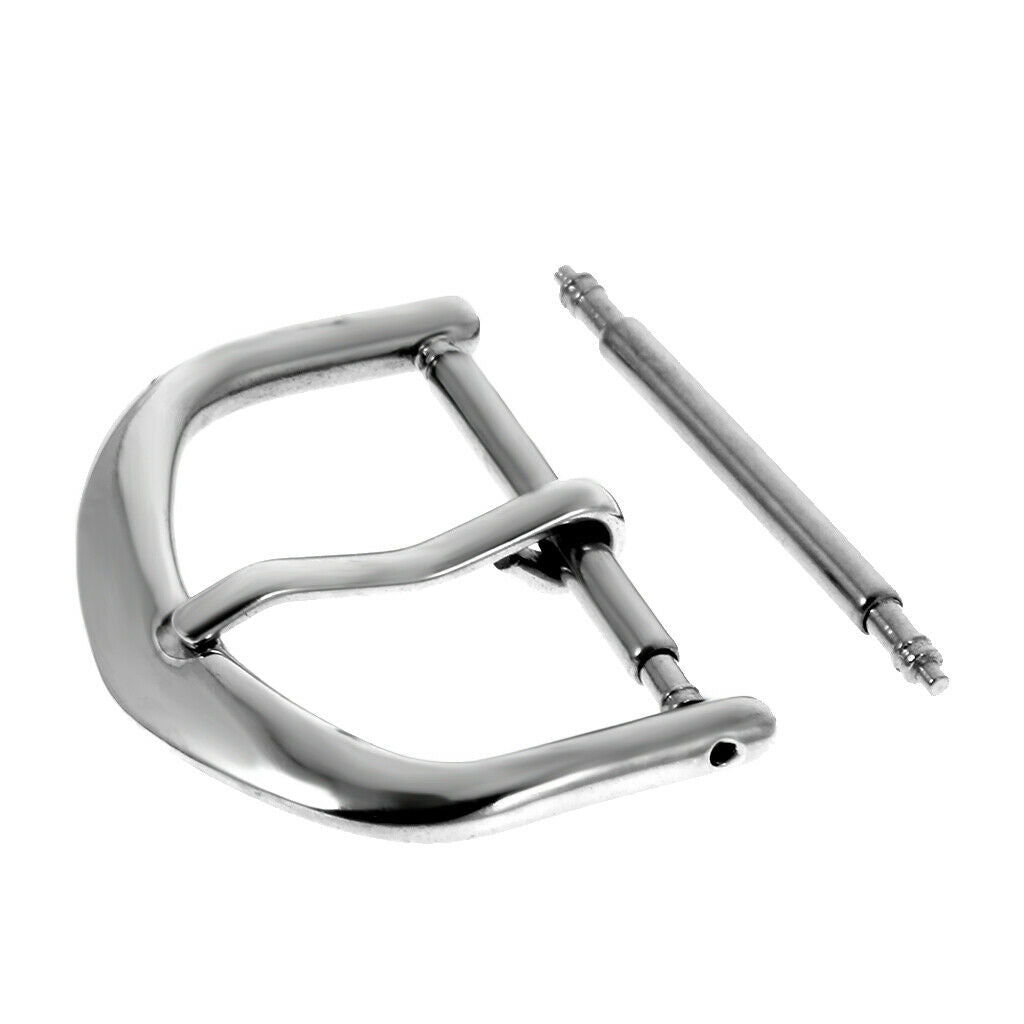 Watch Band Parts Pin Buckle Stainless Steel Leather Replacement Clasp 18mm