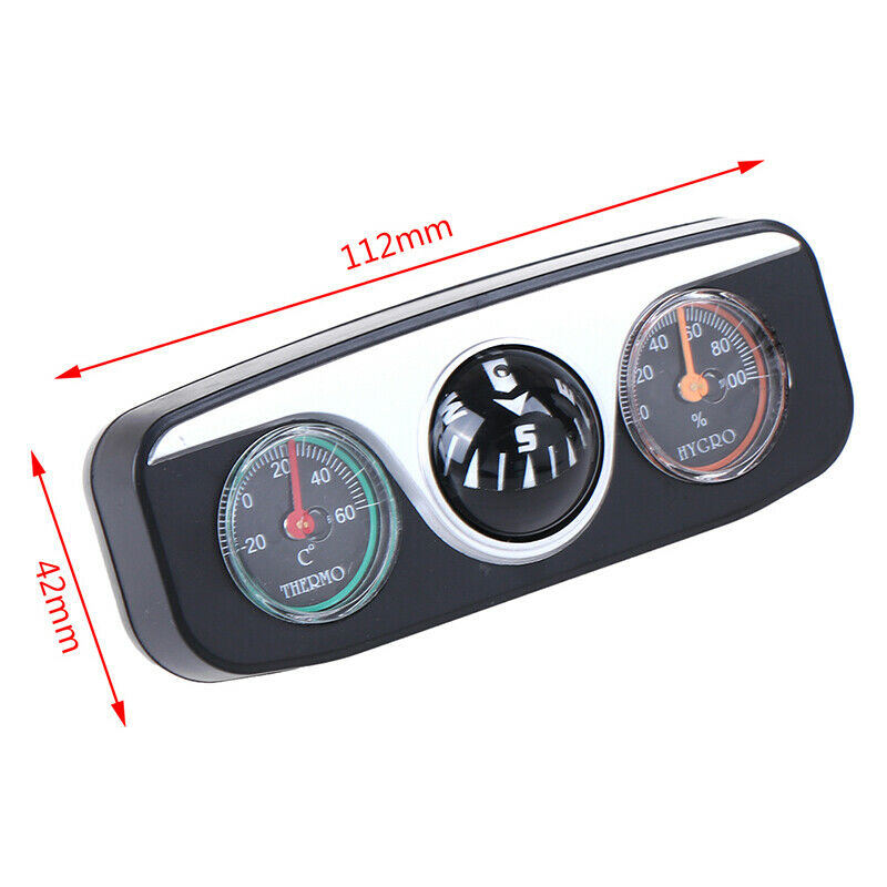 3 in 1 Guide Ball Compass Thermometer Hygrometer For Auto Boat VehiclesJ ouJ Tt