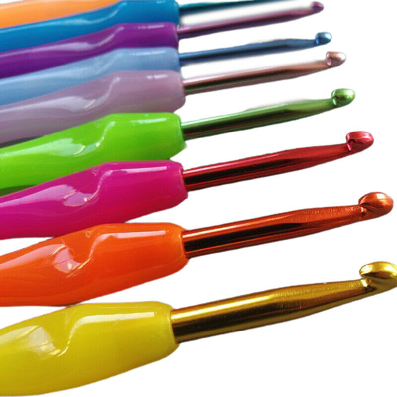 2.0-6.0mm 9Pcs Aluminum Hook Crochet hooks Template Kit TPR Knitting Need.l8