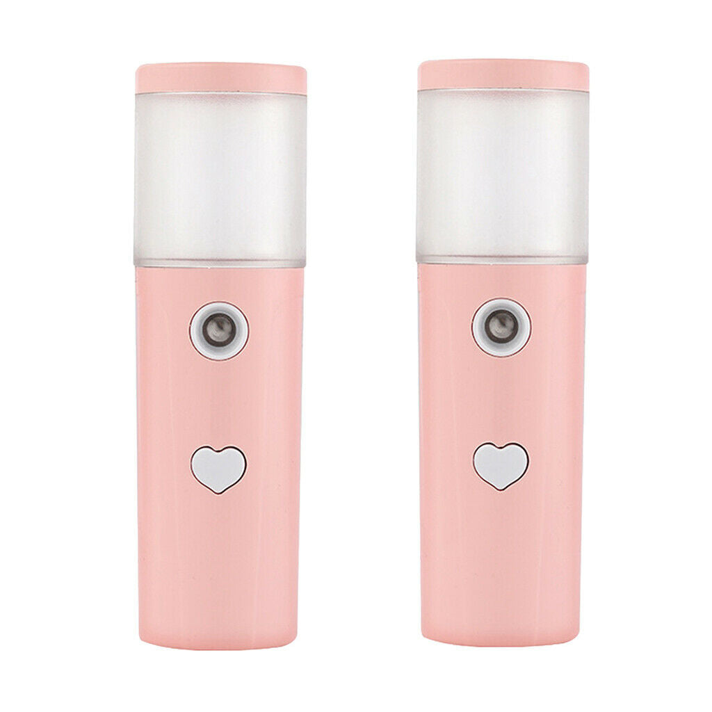 2pcs Mini Nano Facial Steamer Spray Mist Sprayer Handy USB Rechargeable