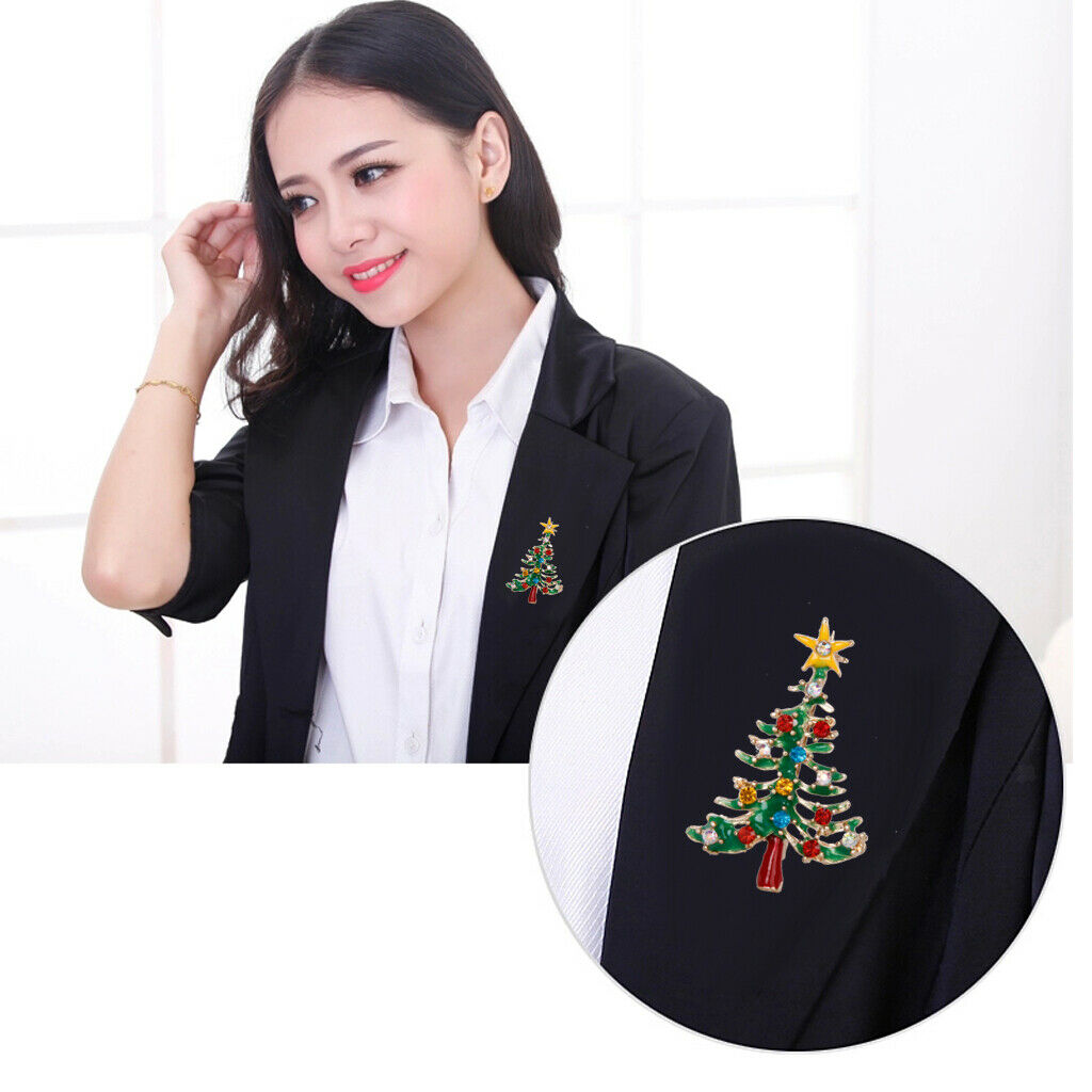 Sparkling Multicolored Crystal Rhinestone Tree Brooch Pin Jewelry Gift