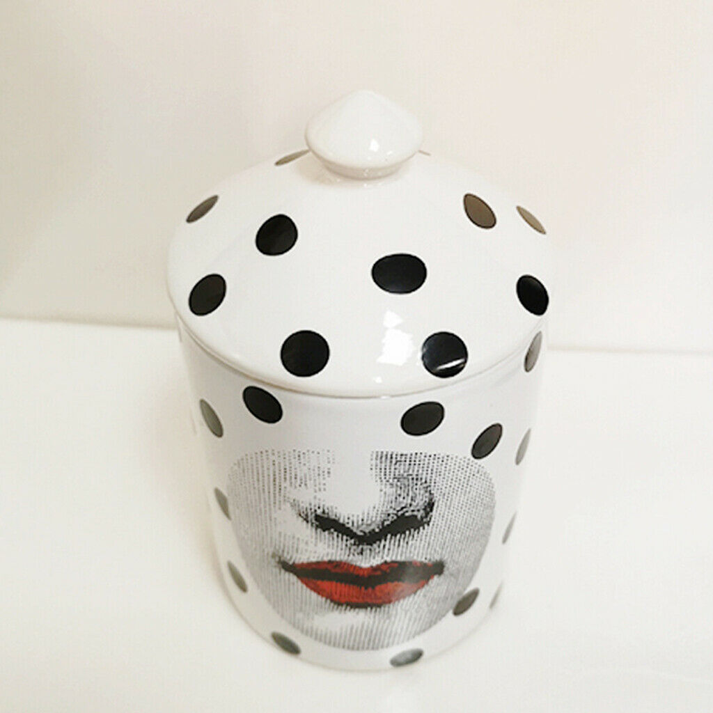 Abstract Girl Face Candle Holder with Lid Home Decor Jewelry Storage Case