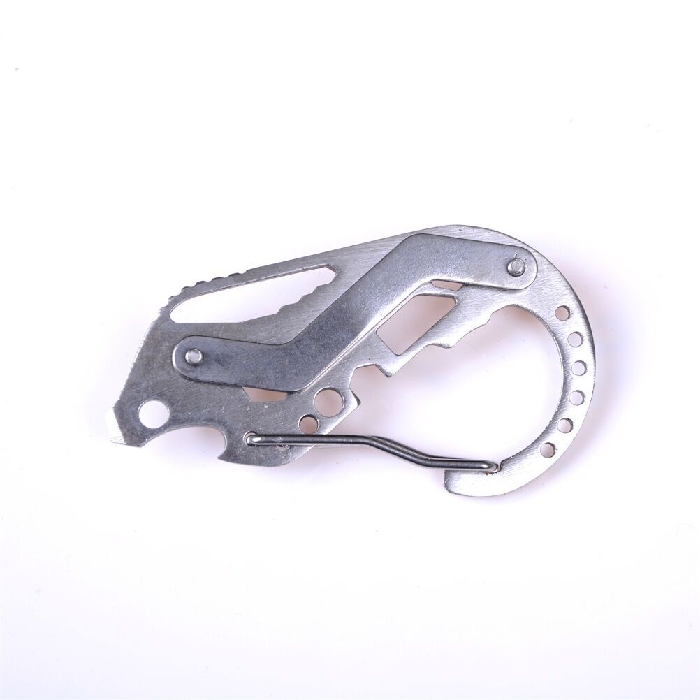 Multi Tool Key Holder Wrench Quickdraw Carabiner Stainless With Bottle Ope.l8
