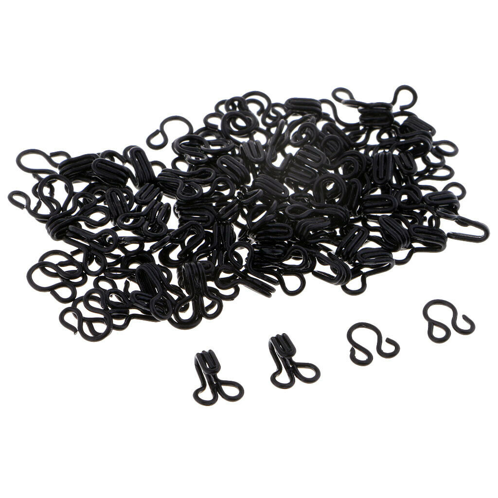 100 Sets Hooks Eyes Bra Fasteners Button for Costume DIY Sewing Supplies 12mm