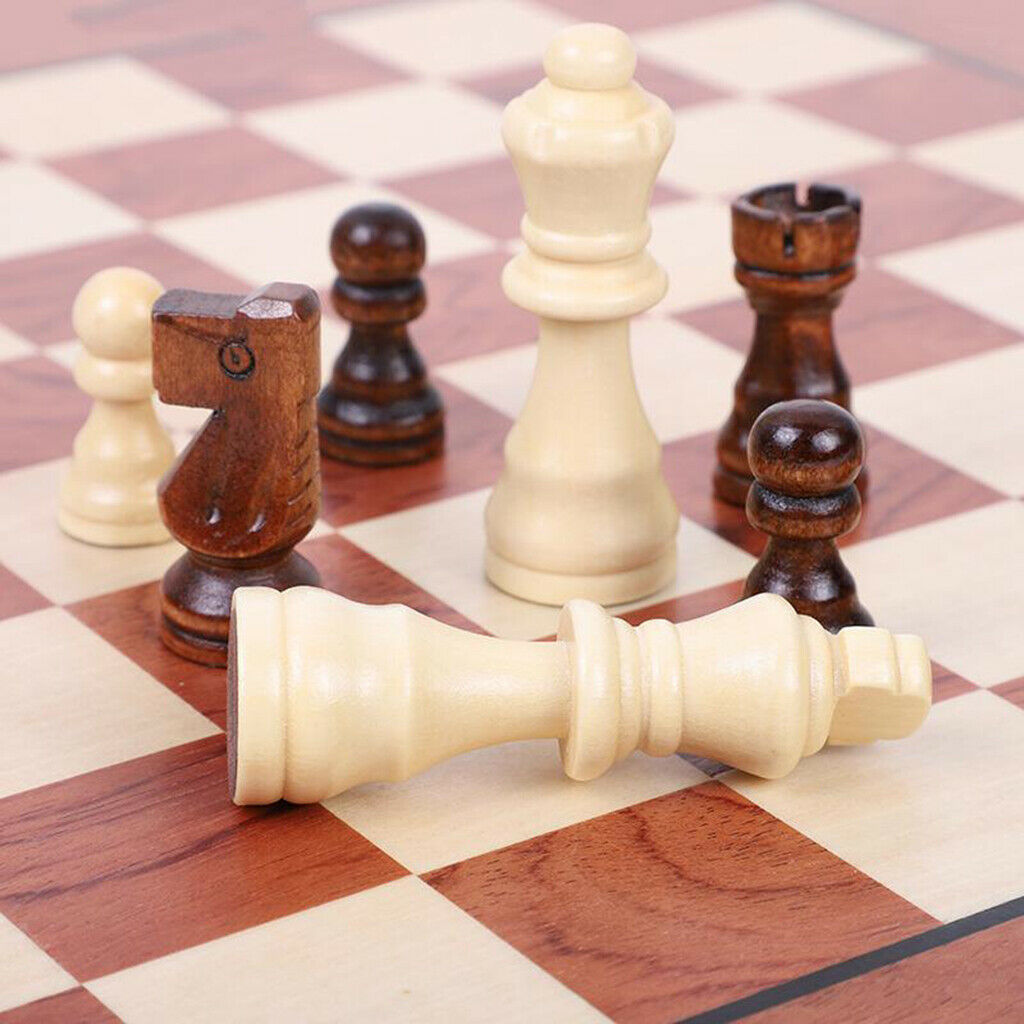Portable Professional Large Handcrafted Wooden Carved Chess Set Board Game
