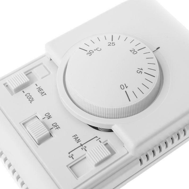 AC 220V Room Mechanical Thermostat Control Switch Air Conditioner Fan Coil