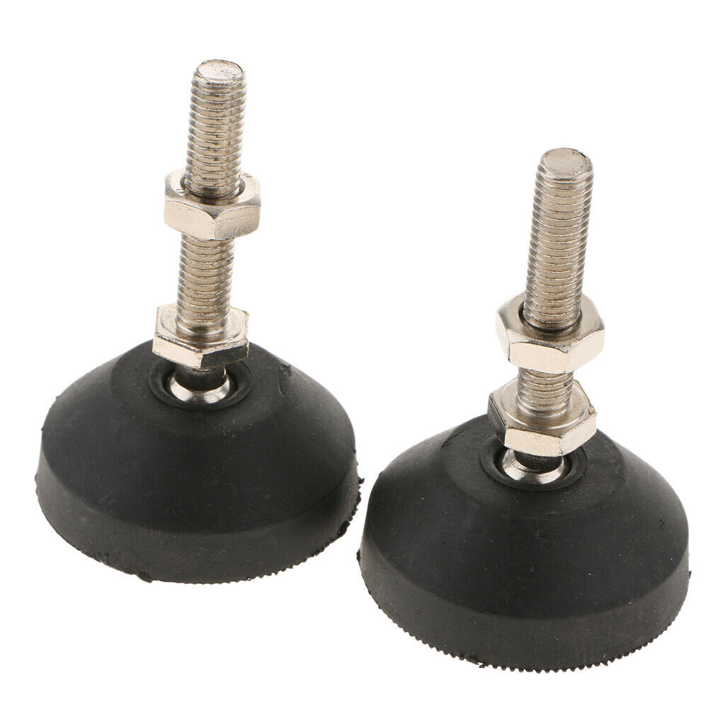 8Pcs Carbon Steel Adjustable Furniture Leveler Feet 60 Base Dia. M10X50mm