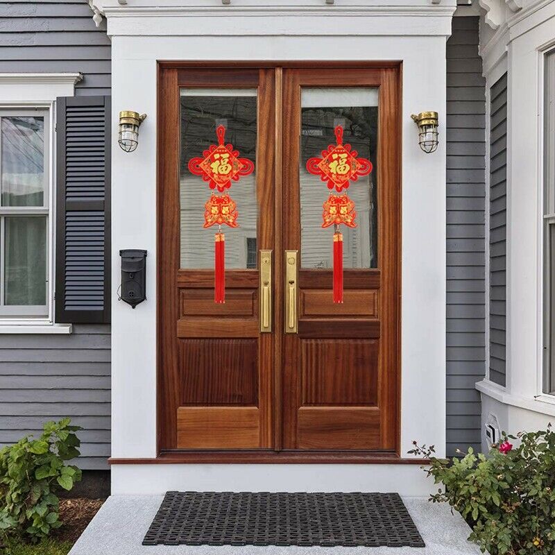 2 Pack Chinese K Tassel New Year Decoration Red Lucky Oriental Pendant OrnamG4Z5