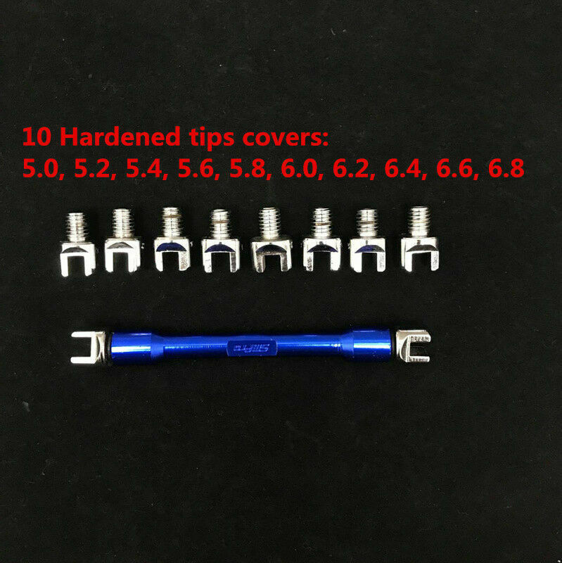 10 Sizes CNC Motorcycle Bikes Spoke Nipples Wrenches w/ 10 Hardened Tips 5.0-6.8