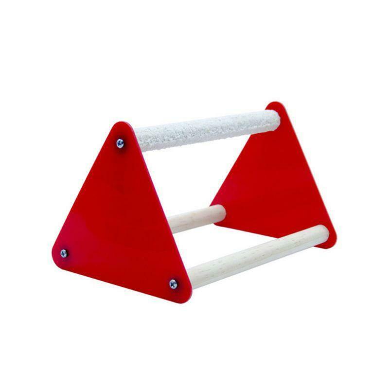 Bird Perch Bracket Bite Grinder Claw Fun Toys Parrot Triangle Acrylic Stand