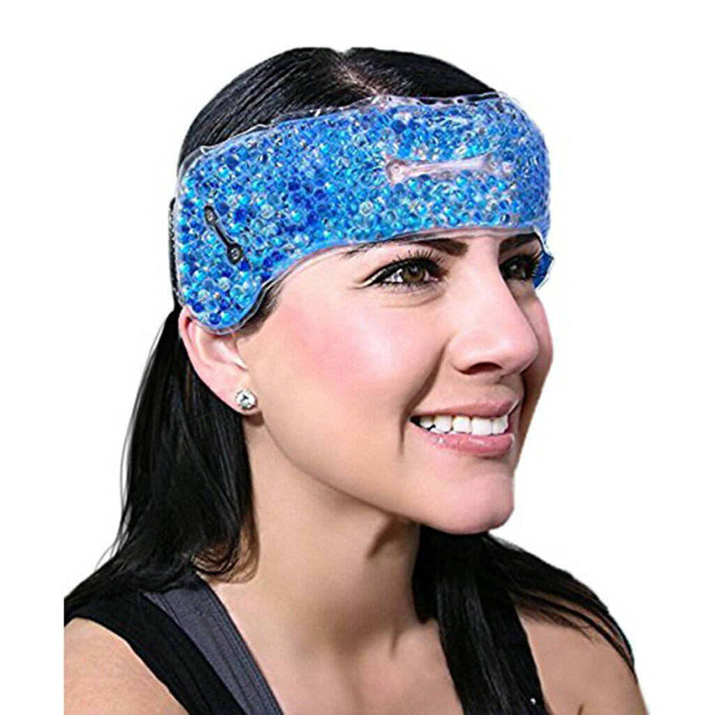 3x Reusable Hot and Cold Ice Pack Migraine Relief Wrap w/ Adjustable Strap