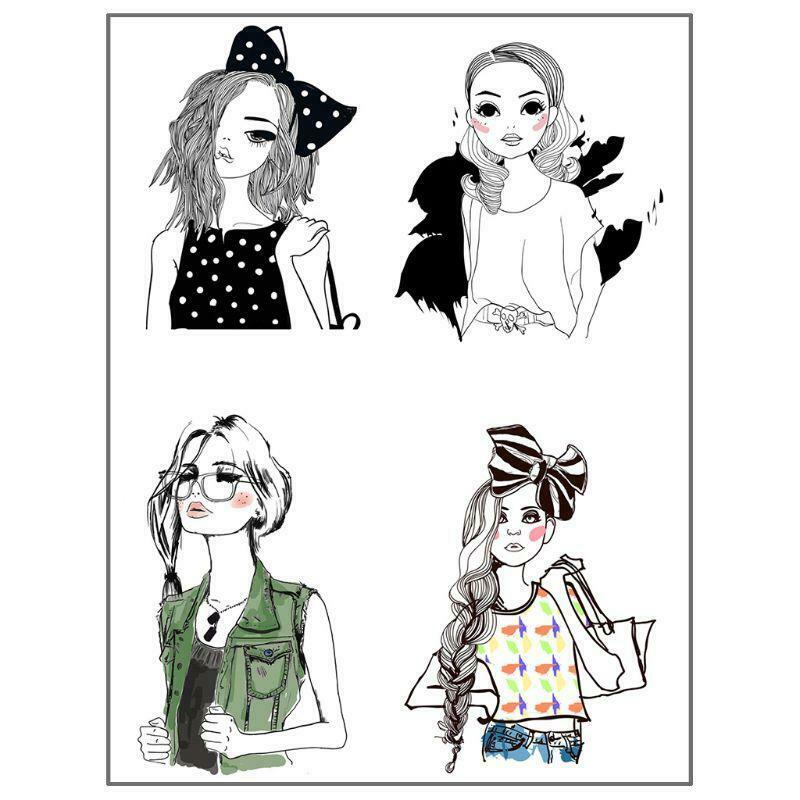 Fashion Girl DIY Silicone Clear Stamp Cling Seal Scrapbook Embossing Album Decor