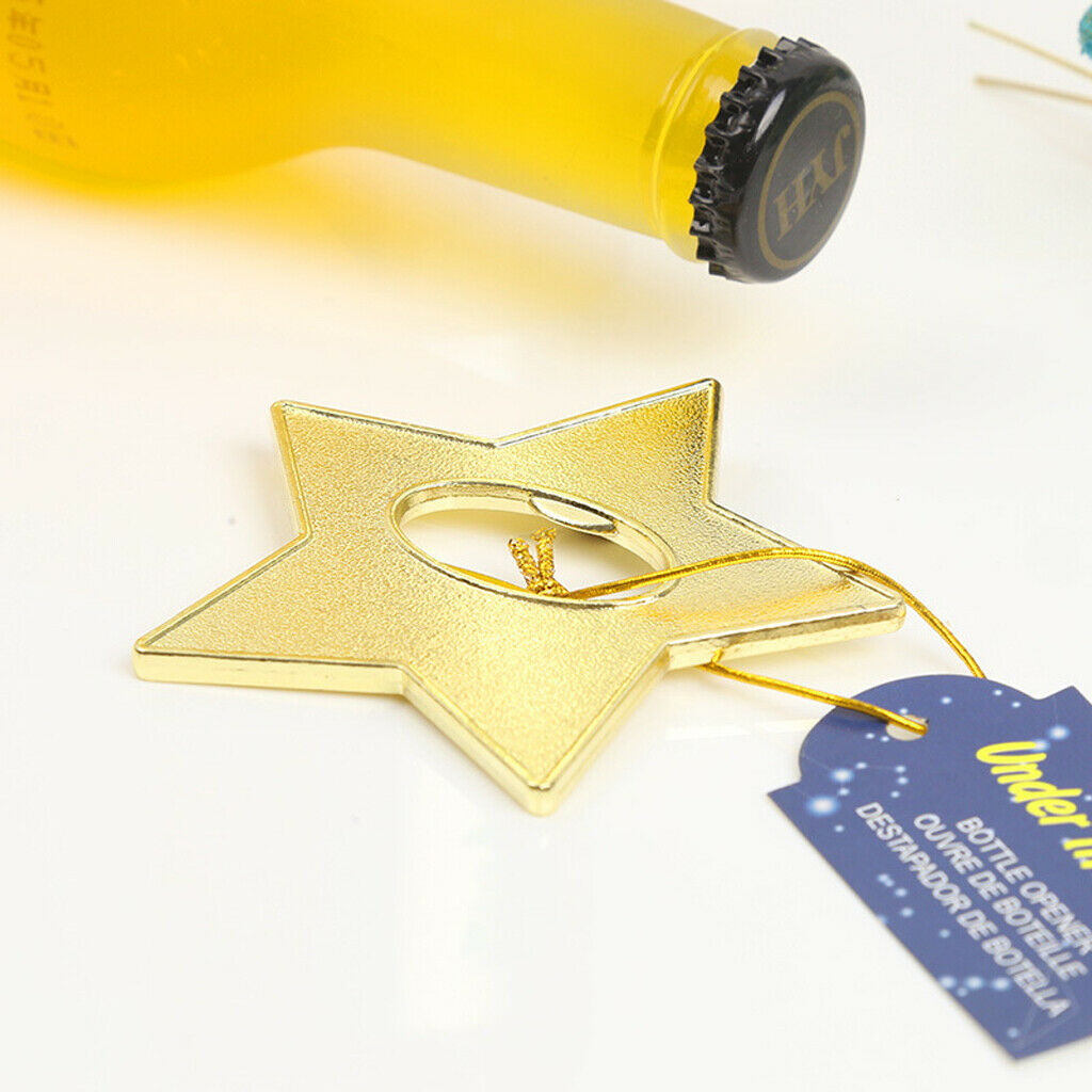 Golden Pentagram Bottle Opener Wine Beer Champagne Tool Wedding Favour Gift