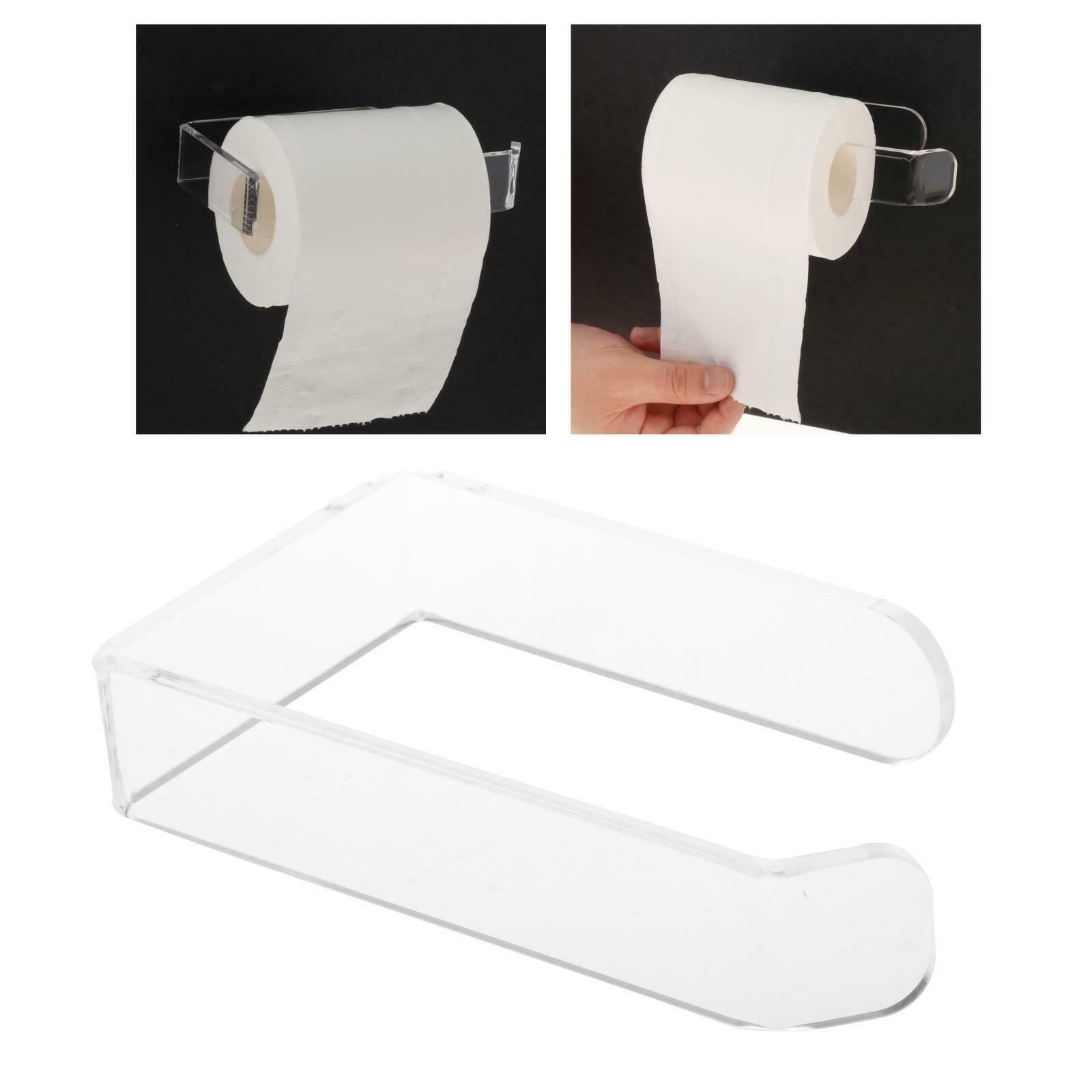 Transparent Toilet Paper Roll Holder Wall Mounted Towel Rack Home Accessory