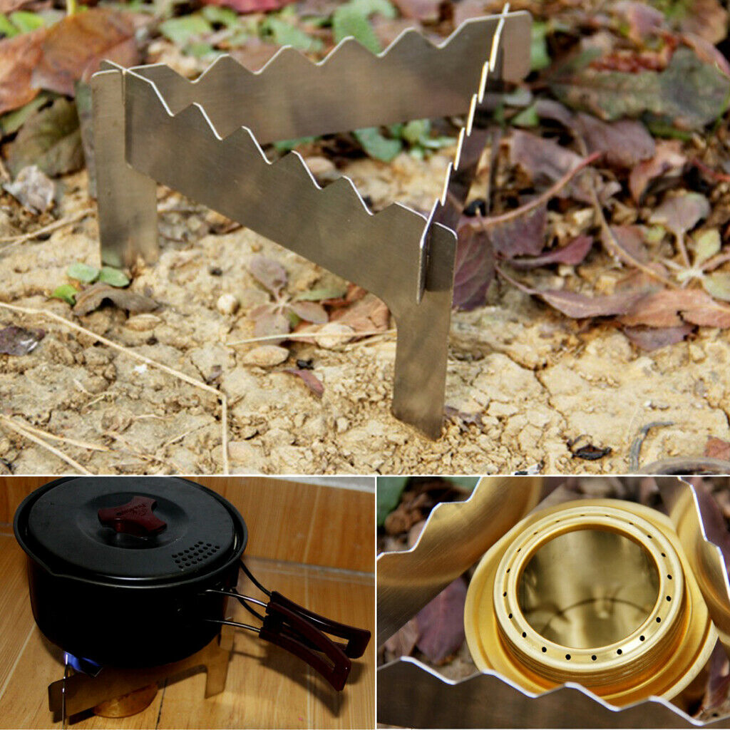 Foldable 3-Leg Alcohol Stove Shelf Bracket Pot Holder Camping