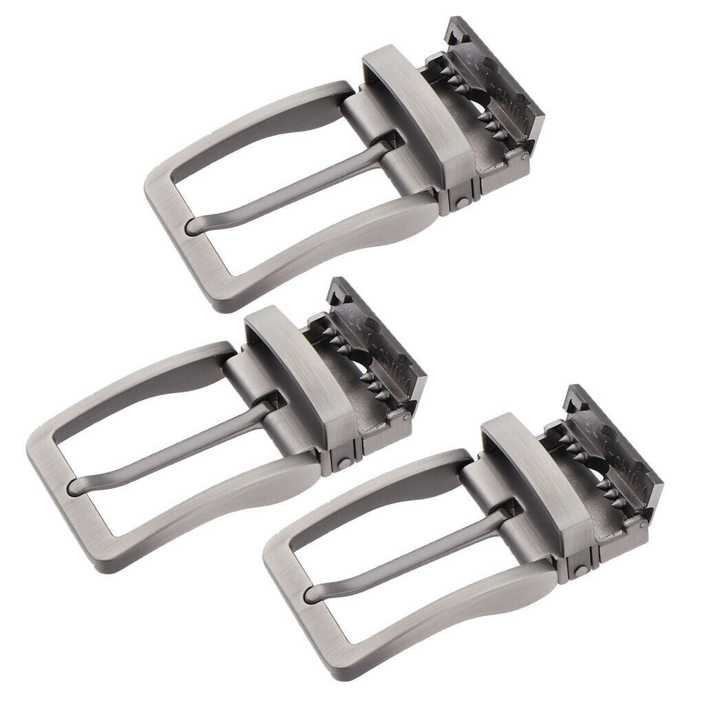3 Pieces Metal Reversible Belt Buckle Single Prong Replacement Pin Buckle Retro