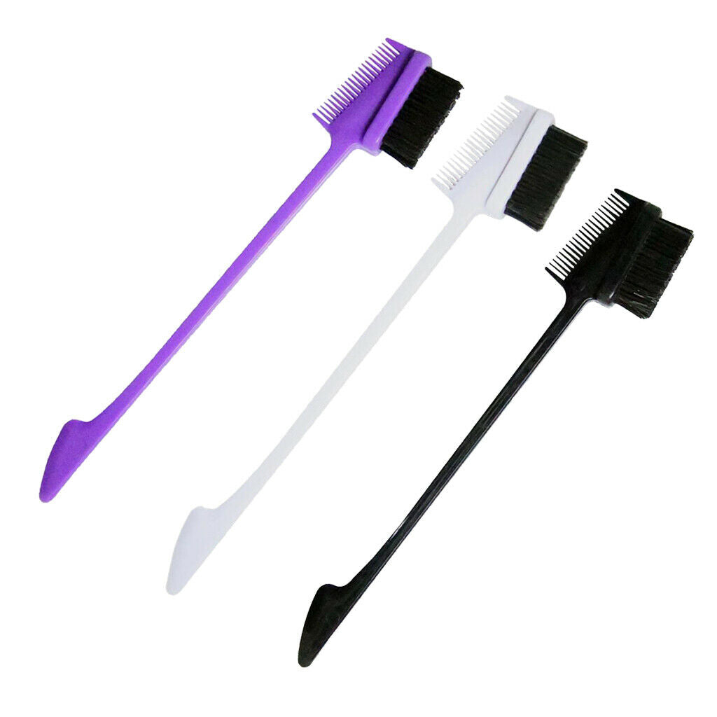 3x Travel Hair Edge Control Brushes Trimming Shaping Styling Comb Hairbrush