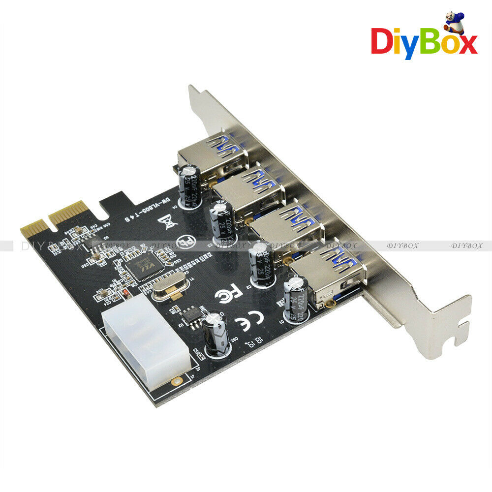 4 Port USB 3.0 PCI Express Card PC Karte Computer Controller Hub PCIe Adapter