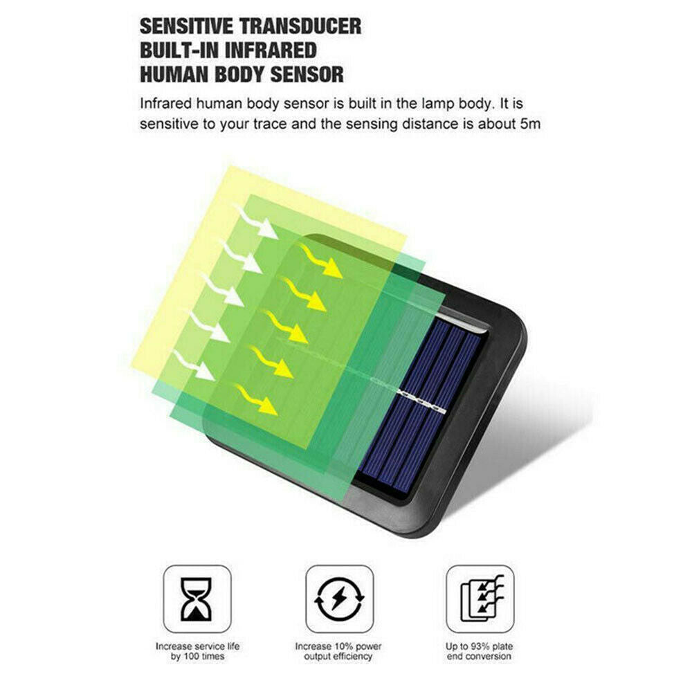 Waterproof 100 LED Solar Power COB Motion Sensor Wall Light Outdoor Garden Lamp