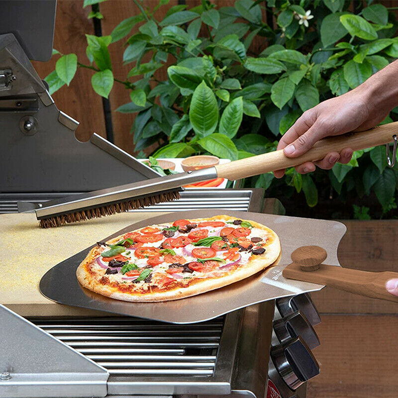 20.9" 53cm Pizza Oven Stone Brush Scraper BBQ Cleaner Barbecue Oven BrushesY SJ