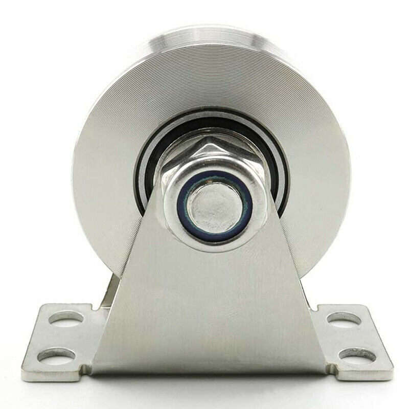 1-Pack V-Type Stainless Steel Pulley Block Mute Beas Groove Sliding Roller TraF2