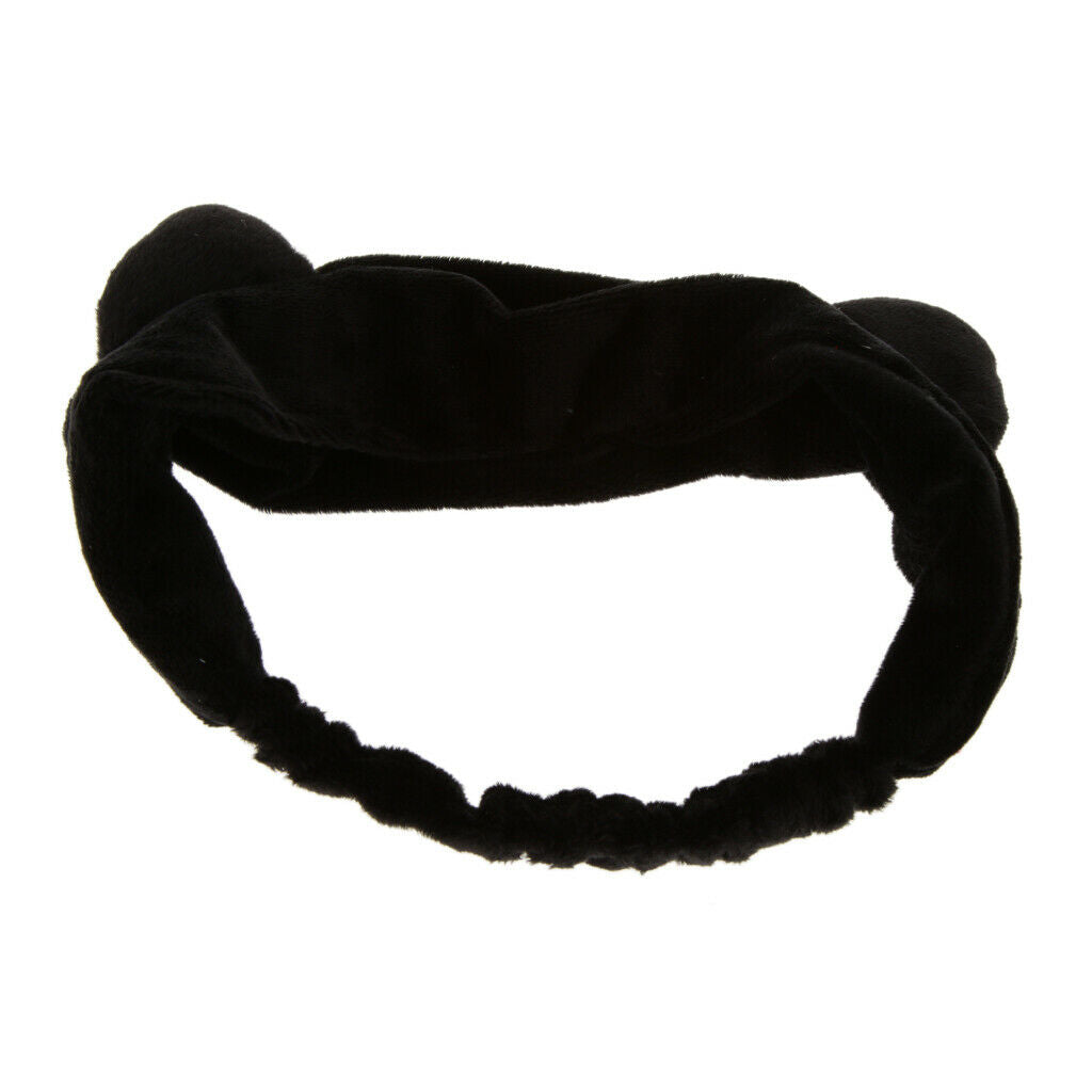 2x Cat Ear Hairband Elastic Hair Wrap Face Wash Shower Makeup Snood Headband