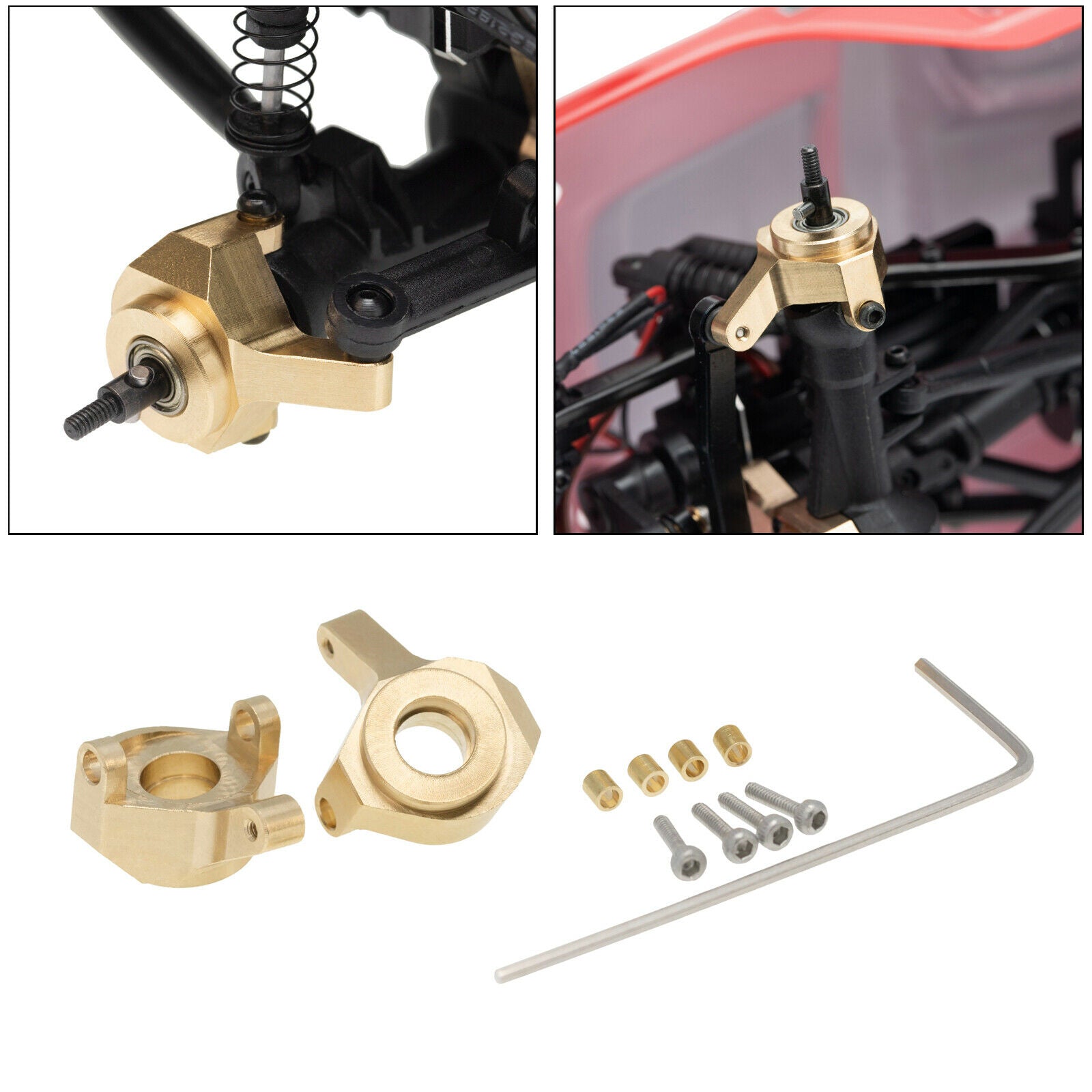 Brass Steering Knuckle Cups Set for Axial SCX24 AXI90081 Upgrades 1:24 RC