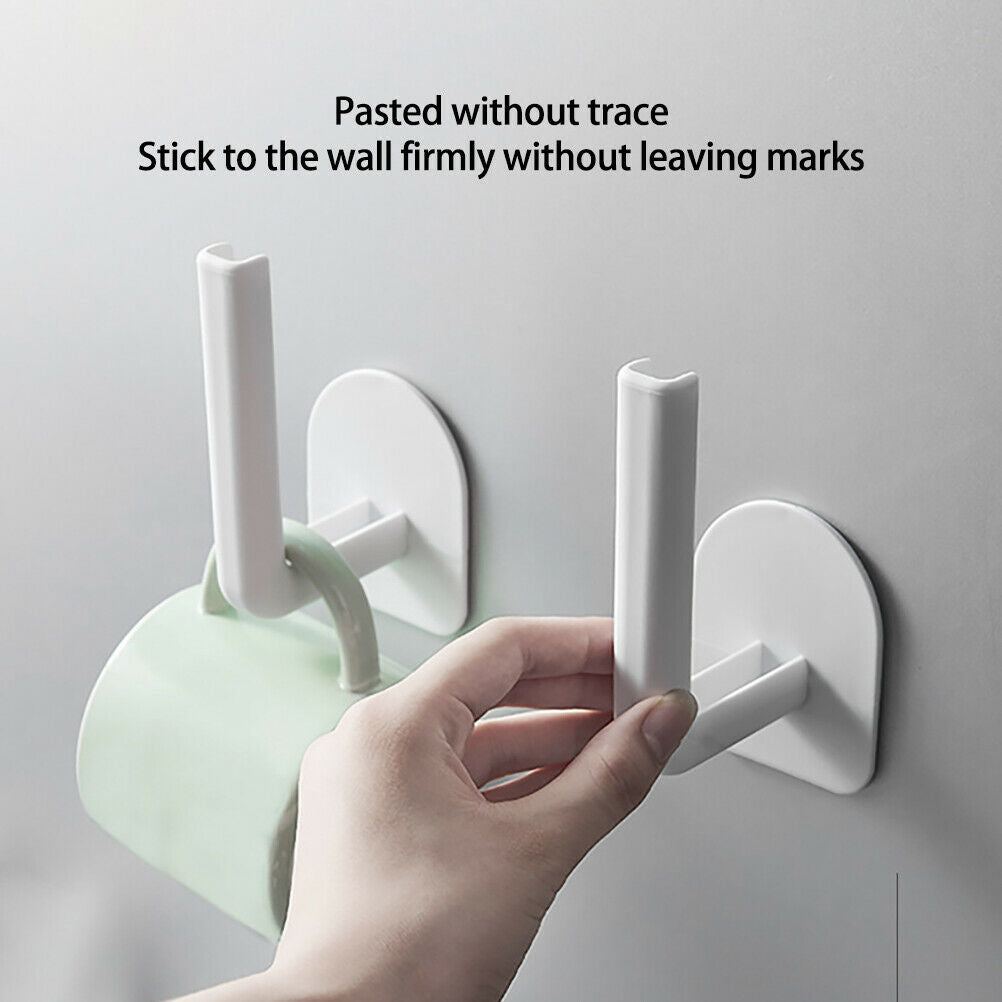 Punch-Free Paper Roll Holder Storage Hooks Paper Holder for Kitchen Bathroom