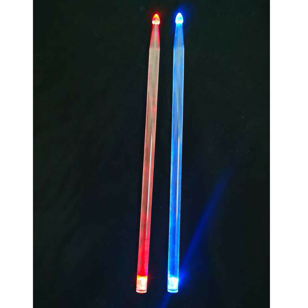 Novelty 2pcs Glows Drum Sticks Mallets Beaters Night Show Stage Performance
