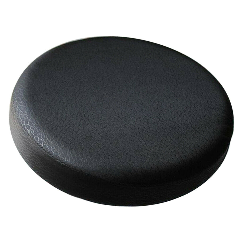 2xBlack_35x10cm Waterproof Anti-slip Bar Stool Cover Round Lift Chair Seat