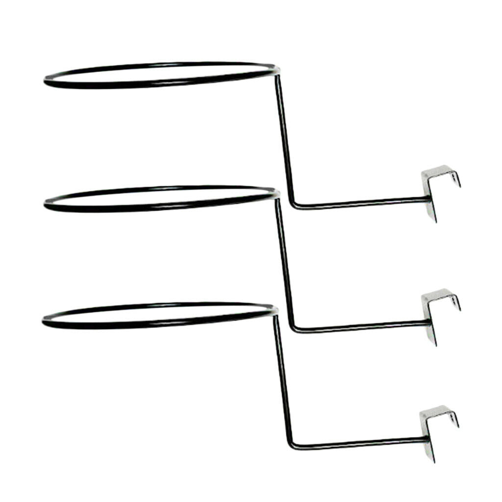 6x Wall Mounted Metal Helmet Display Holder Hanger for Top Sun Hat Black