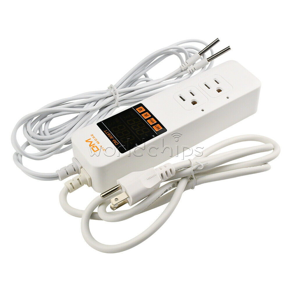 DM-808TT AC85-250V 10A Dual Digital Temperature Controller Control Power Socket