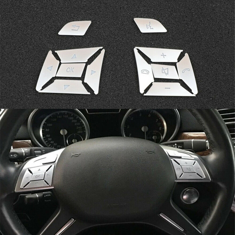 For Mercedes Benz E C G GLA CLS Class Interior Steering Wheel Button Trim Cover