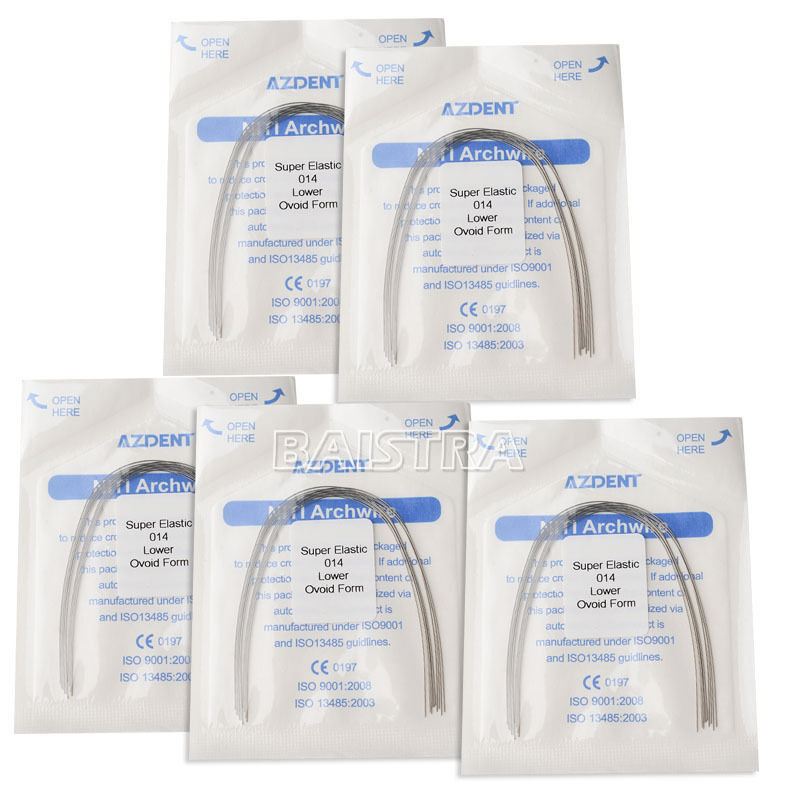 50 Bags Dental Ortho Arch Wires Super Elastic Niti Round 014 Lower Ovoid AZDENT