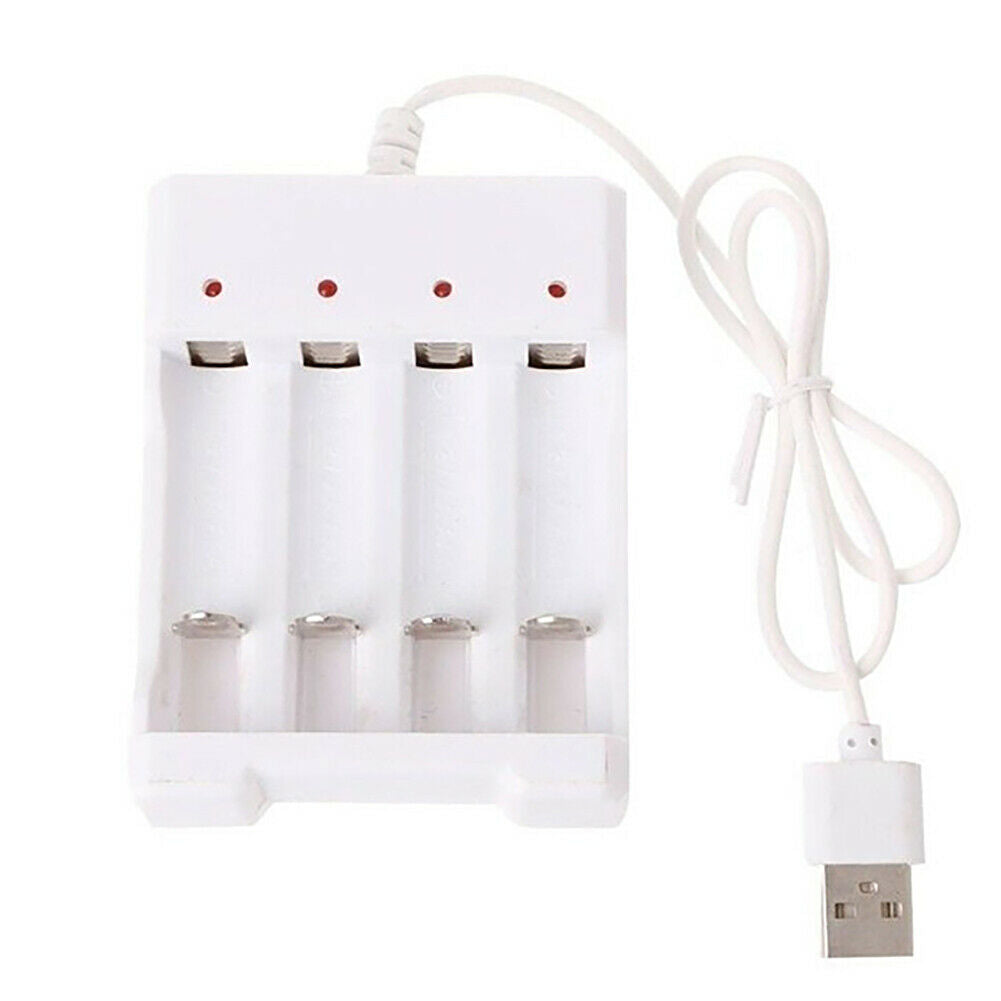 USB 4 Slots Fast Charging Battery Charger AAA / AA Rechargeable Battery Station