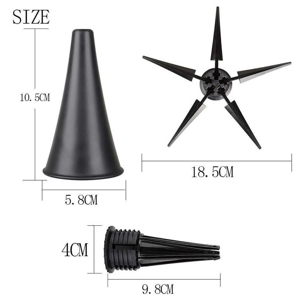 Portable Clarinet Stand Bracket with 5 Foldable Stable Metal Support, Black